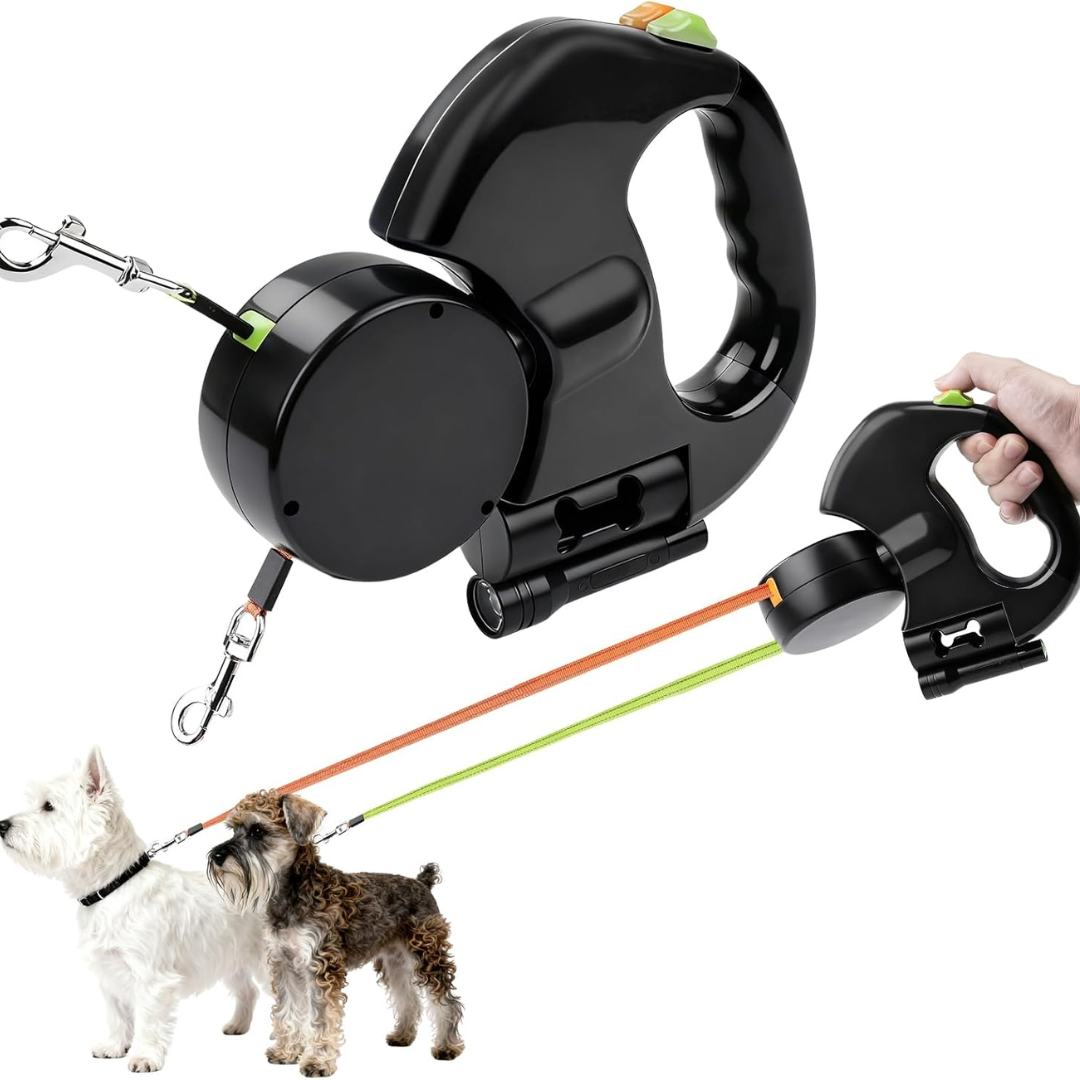 Correa Doble LED para dos mascotas